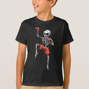Camiseta Skeleton Muay Thai Halloween Kickboxing Mma Fighti