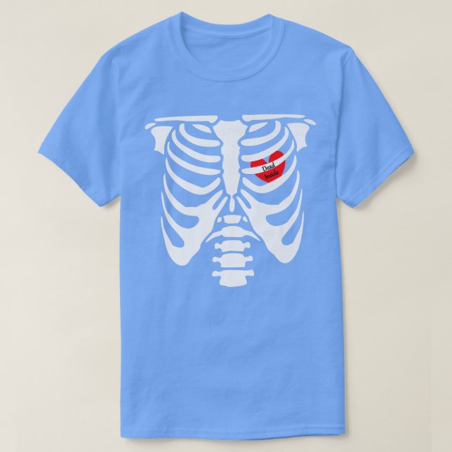 Camiseta Skeleton, Muerto Dentro De T, Skeleton Corazón Rib (Diseño del anverso)