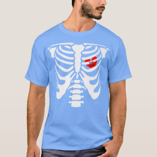 Camiseta Skeleton, Muerto Dentro De T, Skeleton Corazón Rib