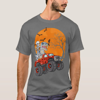Camiseta Skeleton & Mummy Dinosaur Riding Monster Truck Hal