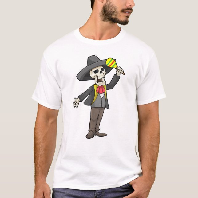 Camiseta Skeleton Music con Maracas (Anverso)
