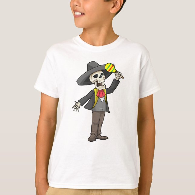 Camiseta Skeleton Music con Maracas (Anverso)