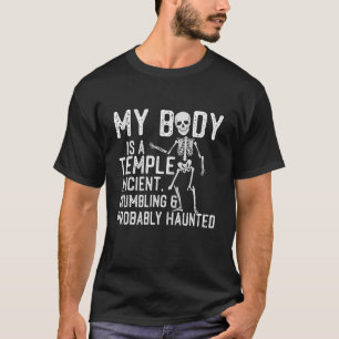Camiseta Skeleton My Body Is A Temple Ancient Crumbling And