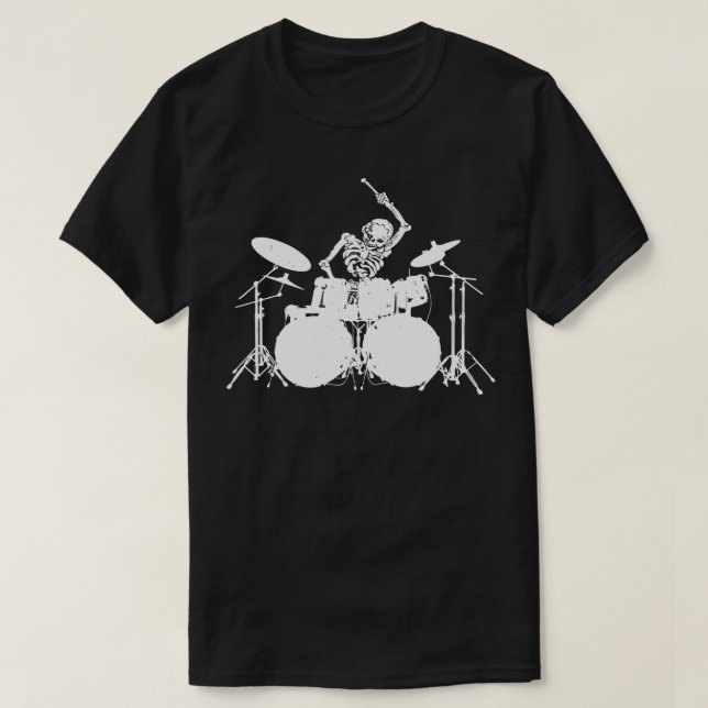 Camiseta Skeleton On Drums (Diseño del anverso)