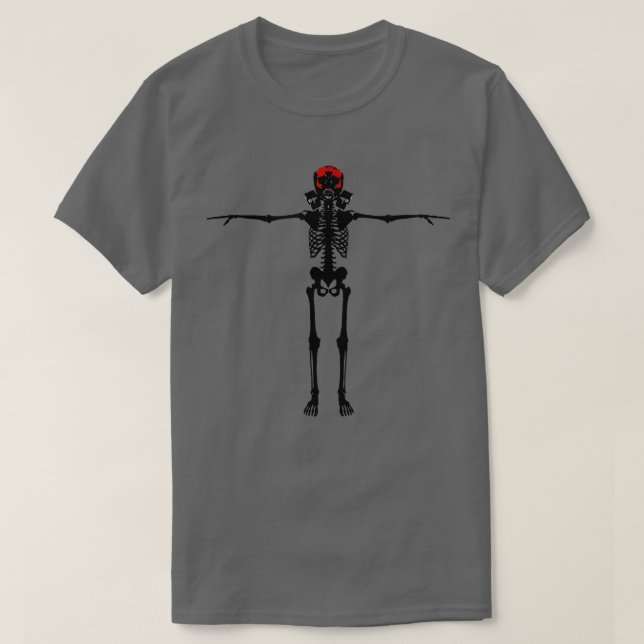 Camiseta Skeleton Parado Con Máscara De Gas  (Diseño del anverso)