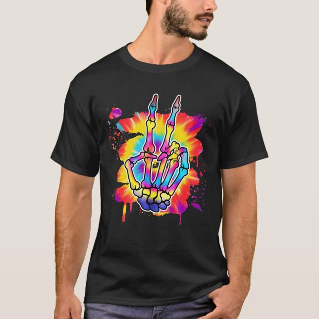 Camiseta Skeleton Peace Tiedye (Anverso)