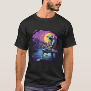 Camiseta Skeleton Pescador Bass Skeleton Halloween