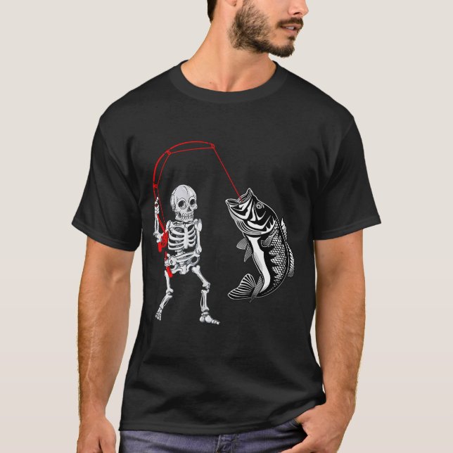 Camiseta Skeleton Pescador Halloween (Anverso)