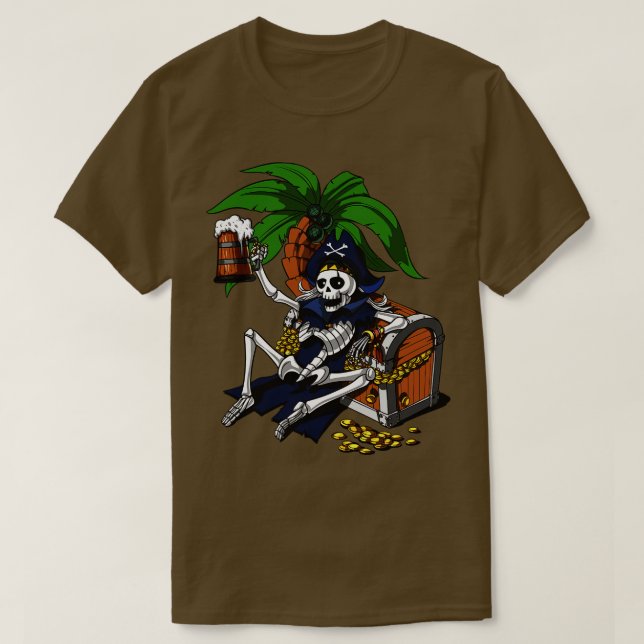 Camiseta Skeleton Pirate Beer Fiesta (Diseño del anverso)