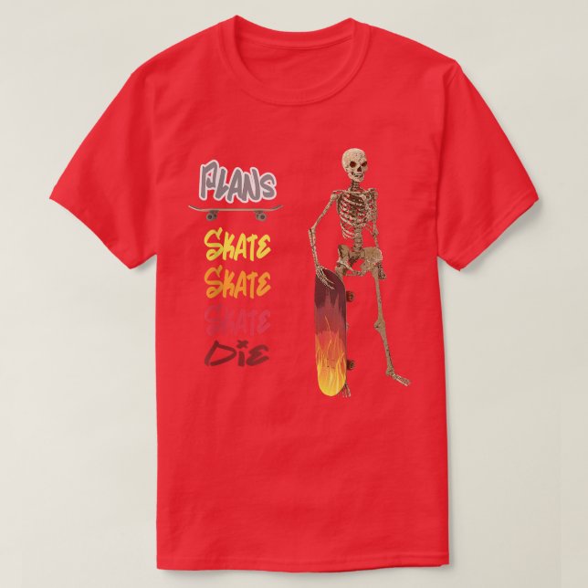 Camiseta Skeleton Planes Skater Cumpleaños Funny Ch (Diseño del anverso)