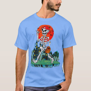 Camiseta Skeleton Player Baseball Halloween Costume Catcher