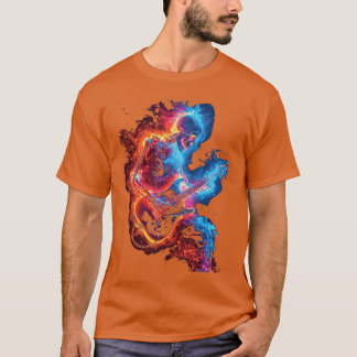 Camiseta Skeleton playing guitar Rock Shredding Guitar