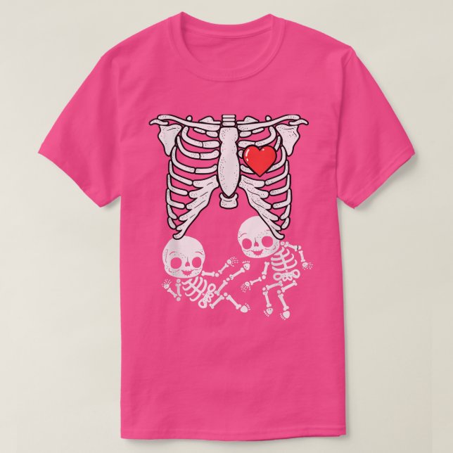 Camiseta Skeleton Pregnancy Announcement Shirt Boy Twins XR (Diseño del anverso)