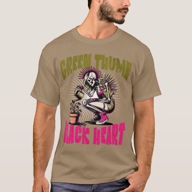 Camiseta Skeleton Punk Rock Gardener Halloween Gardening 1  (Anverso)
