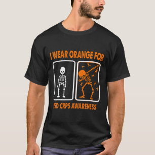 Camiseta Skeleton Que Uso Naranja Para La Conciencia De Rsd