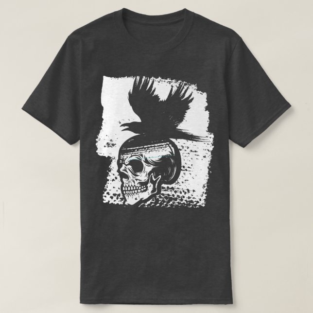 Camiseta Skeleton Raven Satanismo Gótico Occulto Diablo de  (Diseño del anverso)