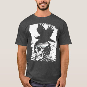 Camiseta Skeleton Raven Satanismo Gótico Occulto Diablo de 