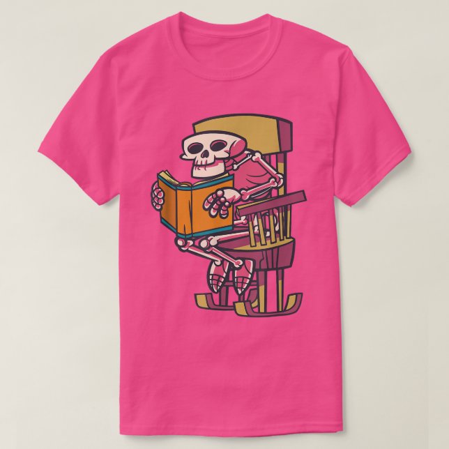 Camiseta Skeleton Reading Book Lover Reading Club Librarian (Diseño del anverso)