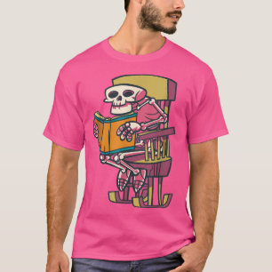 Camiseta Skeleton Reading Book Lover Reading Club Librarian