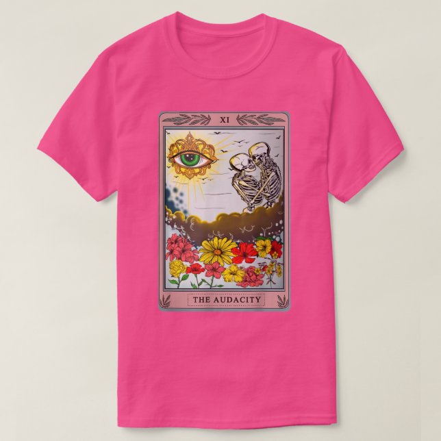 Camiseta Skeleton Retro En Nube El Audacity Tarot Car (Diseño del anverso)
