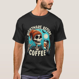 Camiseta Skeleton retro Halloween Café Mug Scary Night Be