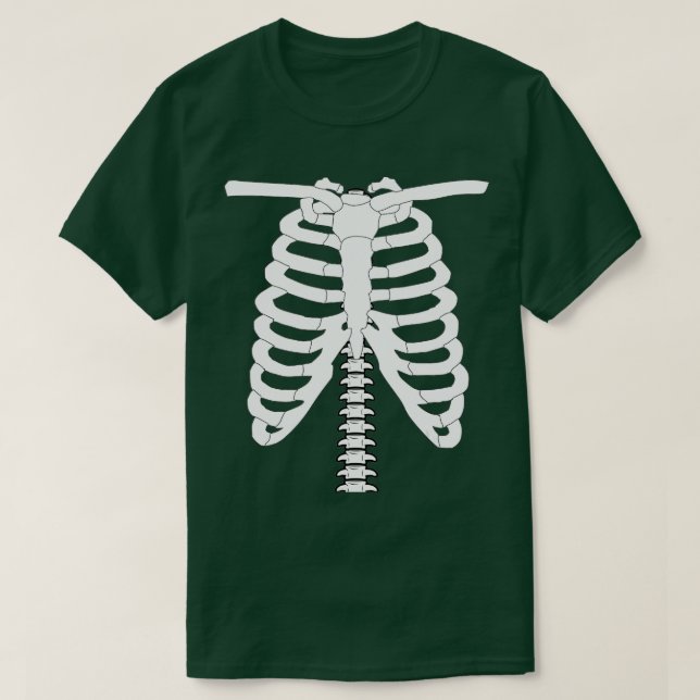 Camiseta Skeleton Rib Cage Halloween Costume  (Diseño del anverso)