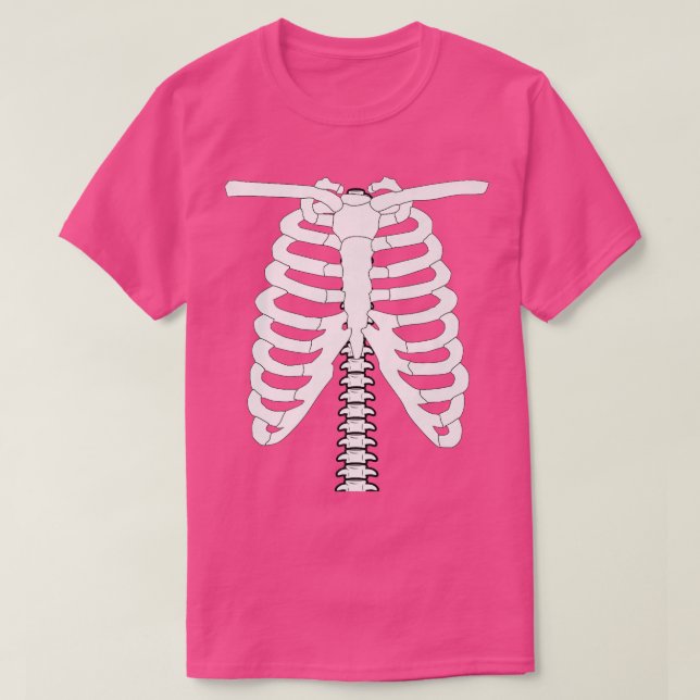 Camiseta Skeleton Rib Cage Halloween Costume  (Diseño del anverso)