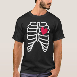Camiseta Skeleton Rib Cage Heart X Ray Niños Adultos Hallow