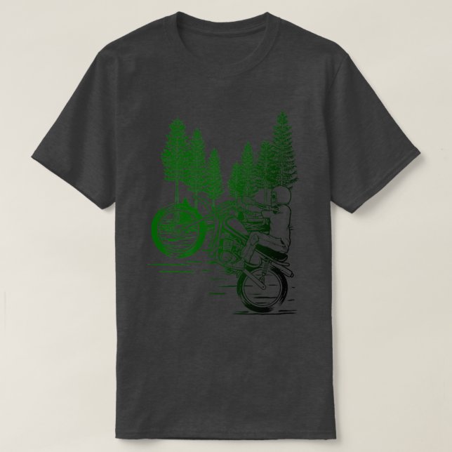 Camiseta Skeleton Riding a Wheelie Motorcycle Stunt Motoc (Diseño del anverso)