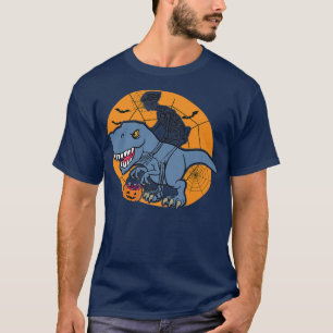 Camiseta Skeleton Riding Dinosaur T re Halloween Funny Pump