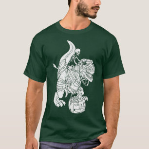 Camiseta Skeleton Riding Dinosaur T Re Halloween Rider Funn