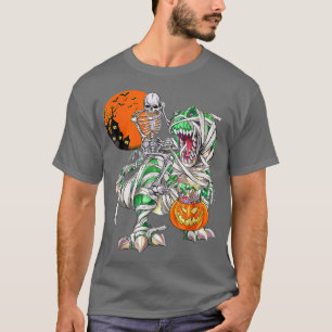 Camiseta Skeleton Riding Dinosaur T Re Mummy Halloween Pump