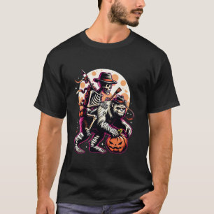 Camiseta Skeleton Riding Mummy Bigfoot Niños de Halloween