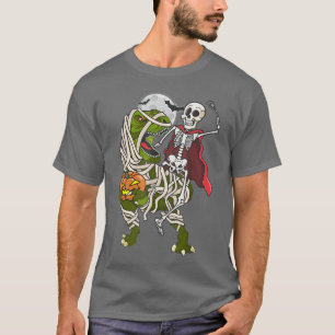 Camiseta Skeleton Riding Mummy Dinosaur Halloween T Re Pump