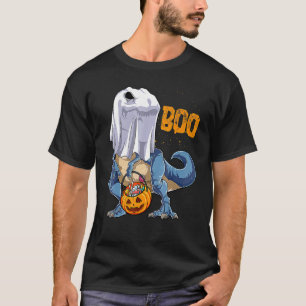 Camiseta Skeleton Riding Mummy Dinosaur rex Halloween Pump