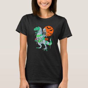 Camiseta Skeleton Riding Mummy Dinosaur rex Niños de Hallow