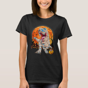 Camiseta Skeleton Riding Mummy Dinosaur rex Para Niños H