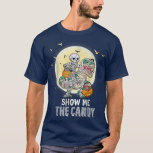 Camiseta Skeleton Riding Mummy Dinosaur T re Halloween bomb