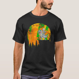 Camiseta Skeleton Riding Mummy Dinosaur T rex Halloween Div