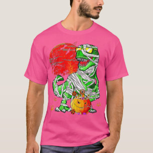 Camiseta Skeleton Riding Mummy Dinosaur T Rex Halloween Div