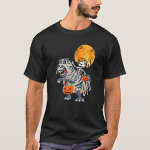 Camiseta Skeleton Riding Mummy Rex Halloween Niños Chicas