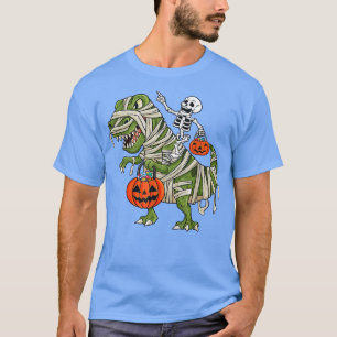 Camiseta Skeleton Riding Mummy T Rex Halloween Chicas K