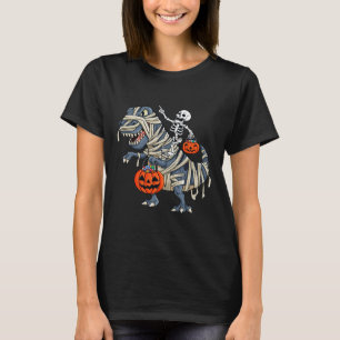 Camiseta Skeleton Riding Mummy T Rex Halloween Chicas K