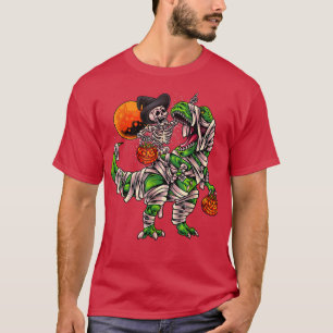 Camiseta Skeleton Riding Skeleton Dinosaur Funny T re Hallo
