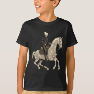Camiseta Skeleton Riendo Caballo Vaquero Halloween