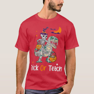 Camiseta Skeleton Rimmy Halloween Trick o Teach Wi