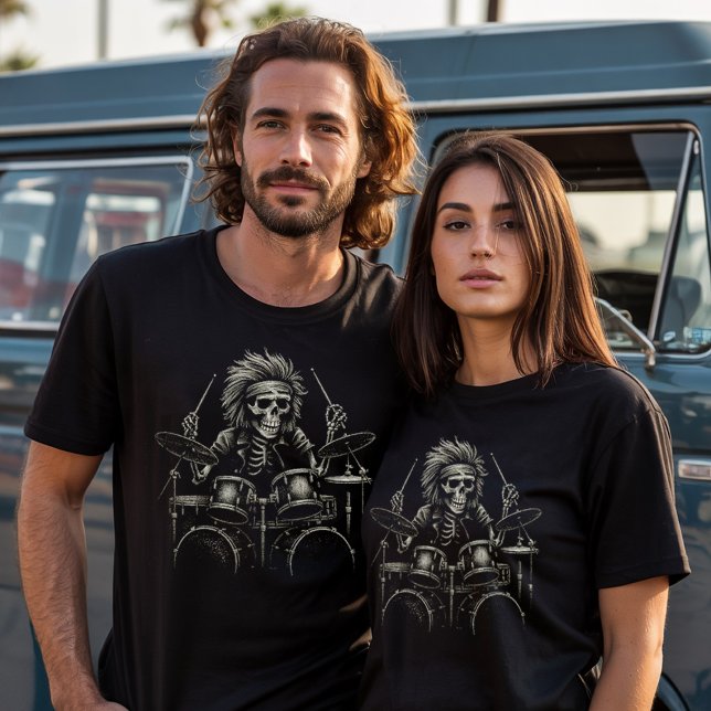 Camiseta Skeleton Rock Drummer - Música de Halloween con fa (Subido por el creador)