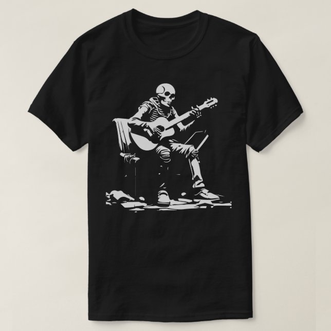 Camiseta skeleton rock n roll (Diseño del anverso)