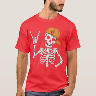 Camiseta Skeleton Rocker Mujeres Hombres Niños Punk Rocker 