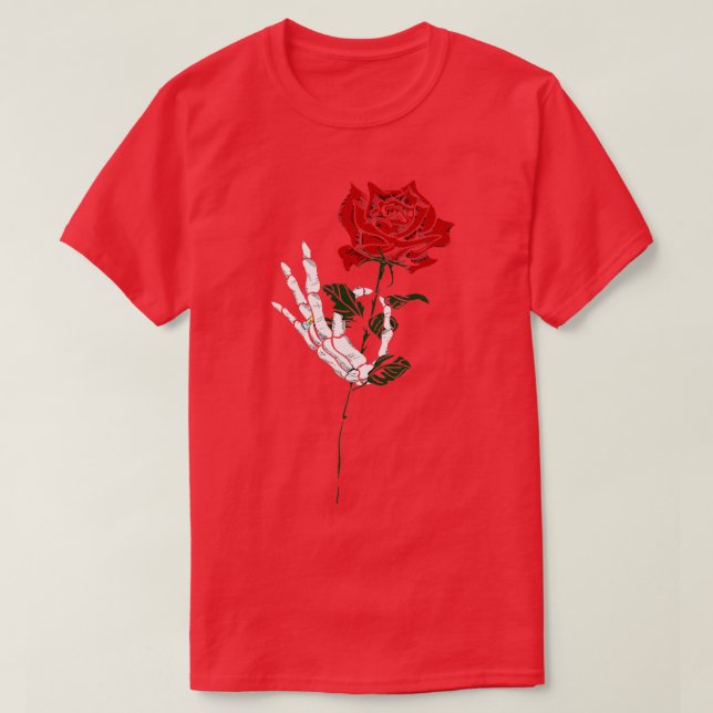 Camiseta Skeleton Rosa Bride Tattoo Design Tee (Diseño del anverso)